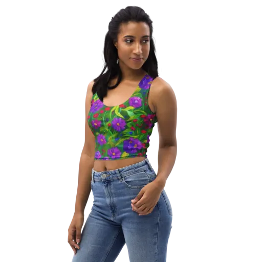 Violet Meadow on a Crop Top