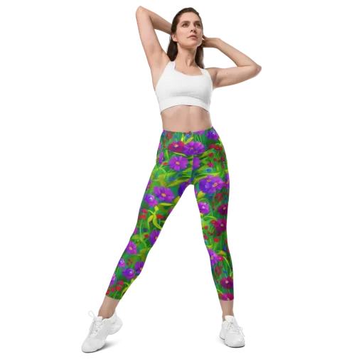 Violet Meadow on a Leggings with Pockets