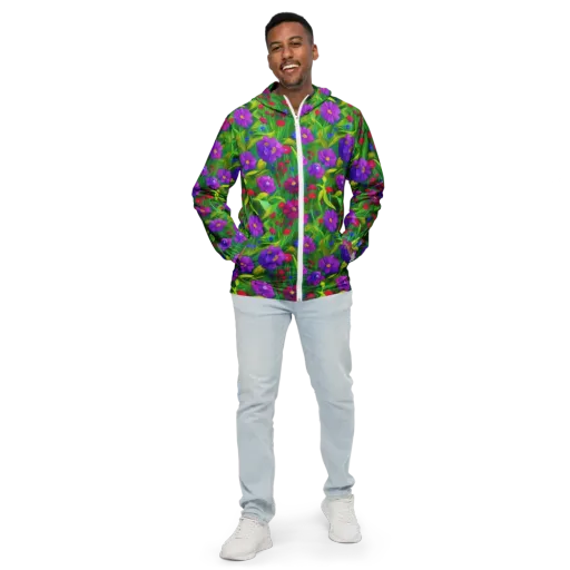 Violet Meadow on a Men's Windbreaker