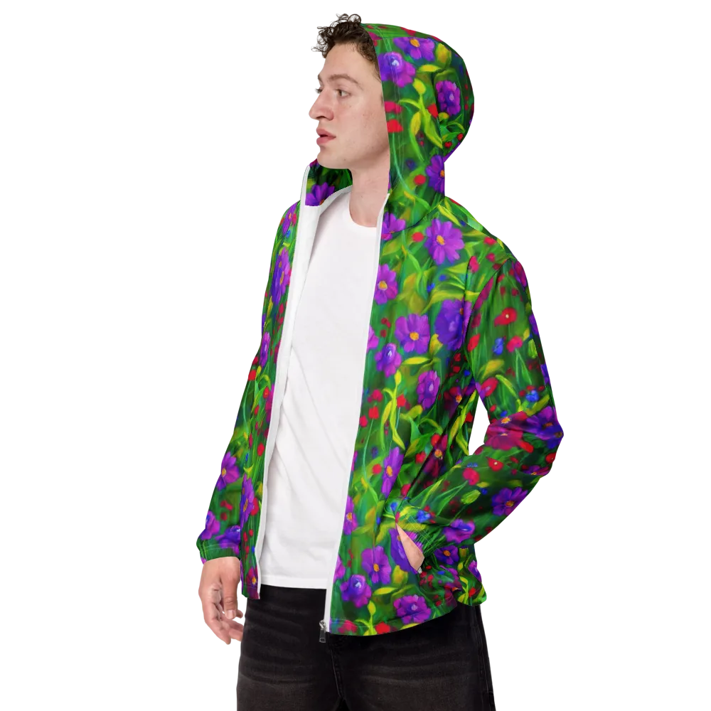 Violet Meadow on Men's Windbreaker — Left Front