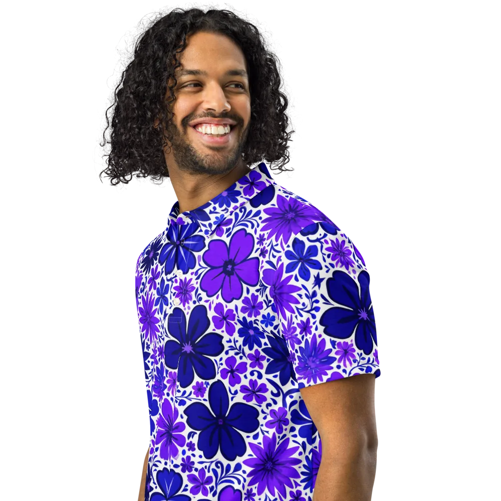 Violet Verve on Men's Slim Fit Polo Shirt — Left Front