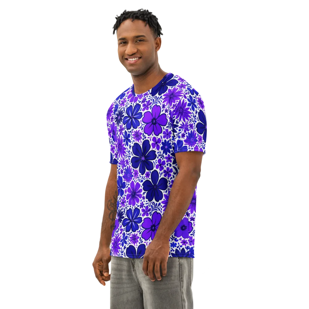 Violet Verve on Men's Cotton Crew Neck T-Shirt — Left Front