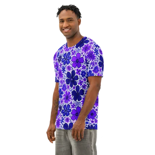 Violet Verve on a Men's Cotton Crew Neck T-Shirt