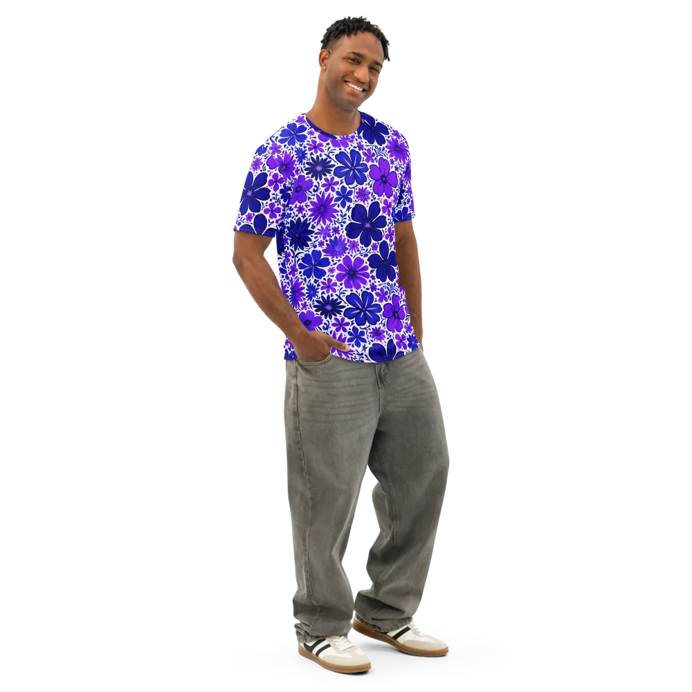Violet Verve on Men's Cotton Crew Neck T-Shirt — Right Front