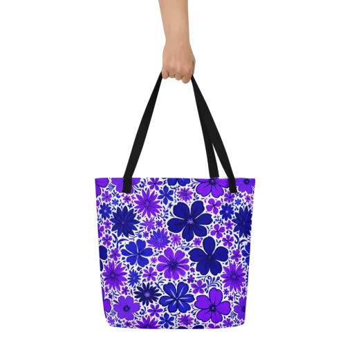 Violet Verve on a Large Tote Bag W/ Pocket