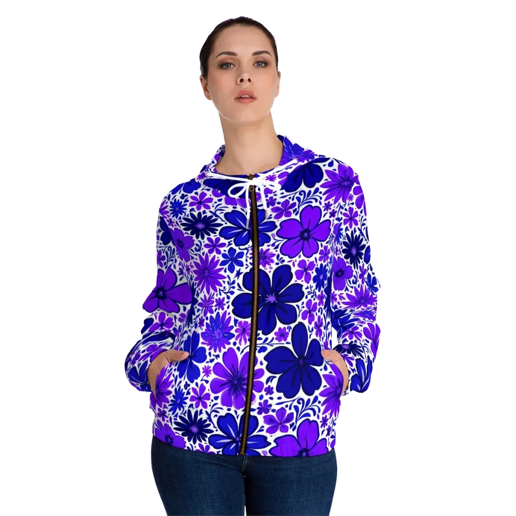 Violet Verve on Women's Full-Zip Hoodie — Front On Person
