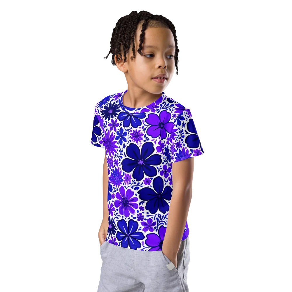 Violet Verve on Kids Crew Neck T-Shirt — Left Front