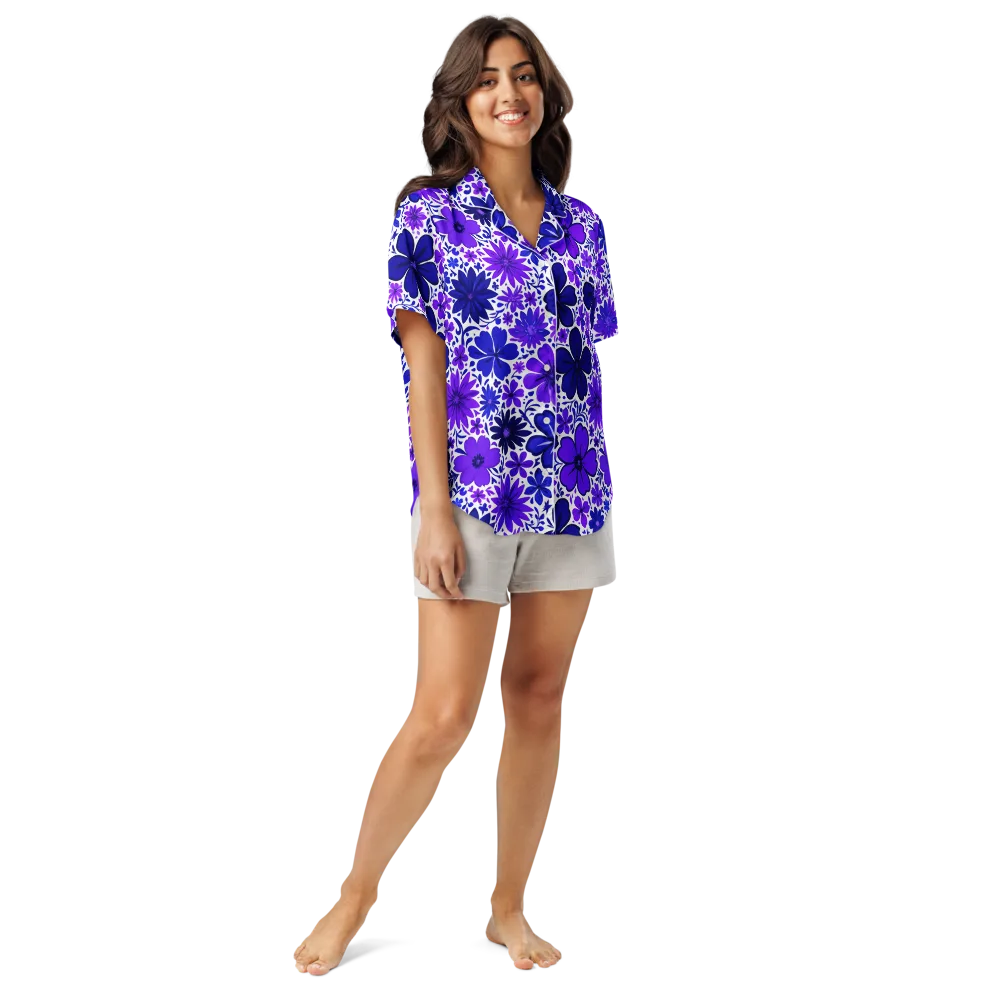 Violet Verve on Women's Short Sleeve Pajama Top — Front