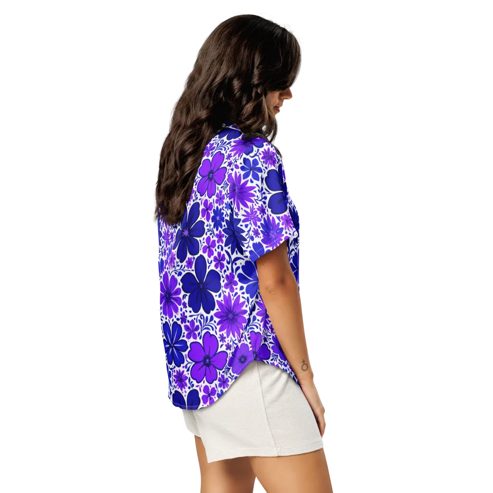 Violet Verve on Women's Short Sleeve Pajama Top — Right Back