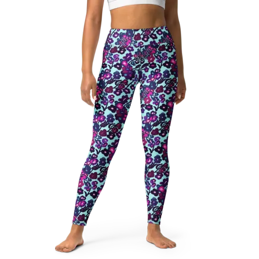Electric Wildflowers on a Yoga Leggings