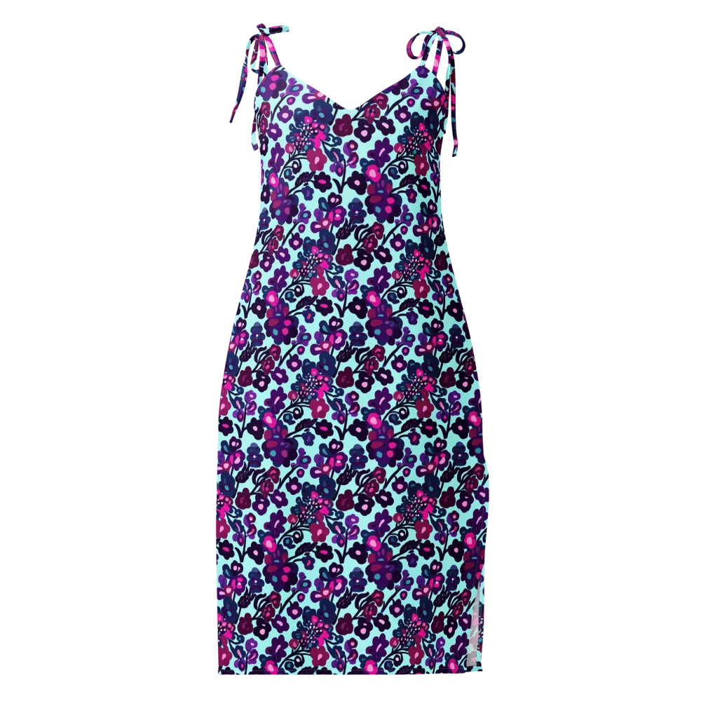 Electric Wildflowers on Slip Dress — Front