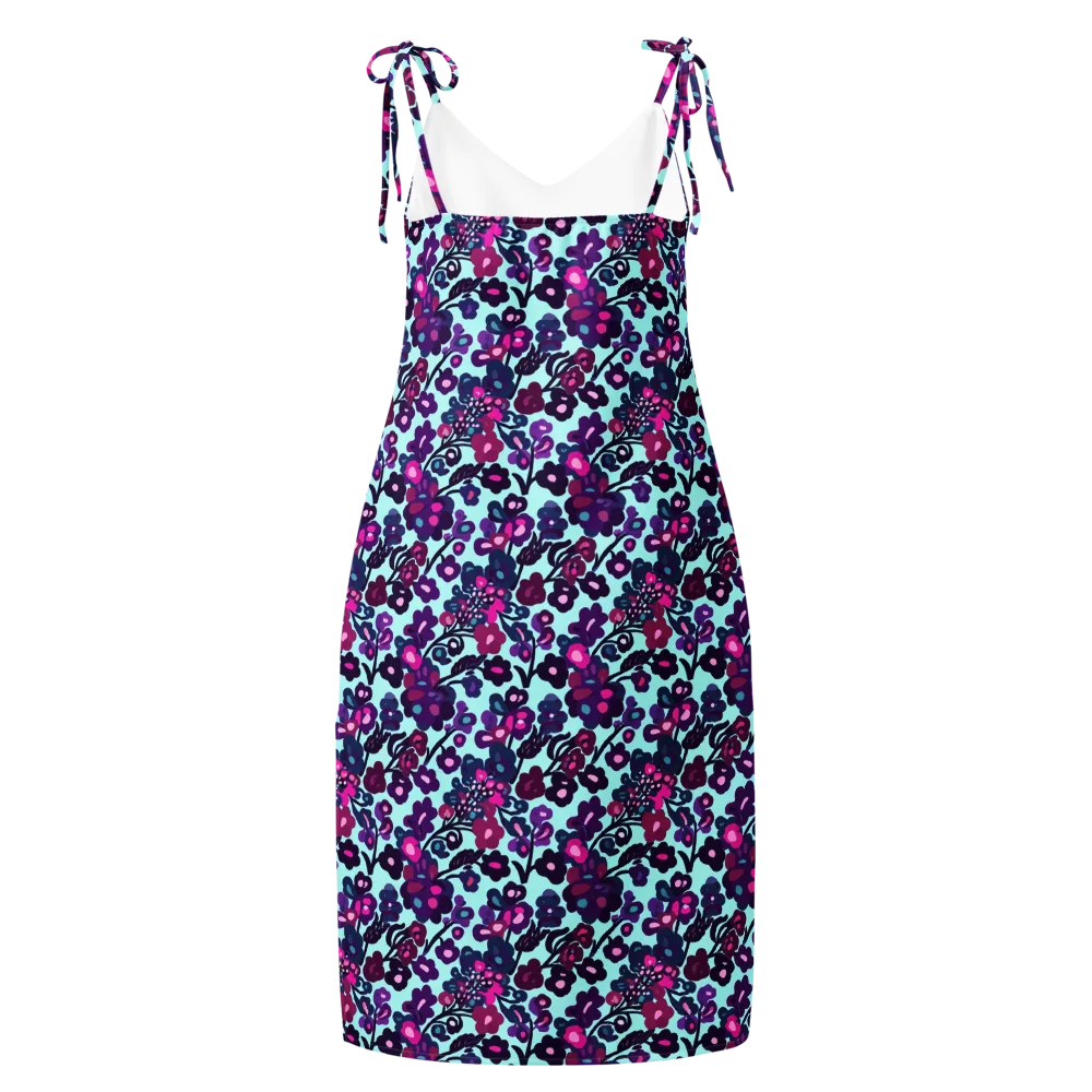 Electric Wildflowers on Slip Dress — Back