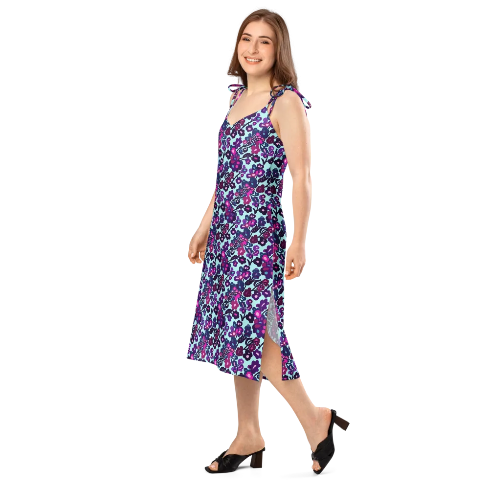 Electric Wildflowers on Slip Dress — Left Front