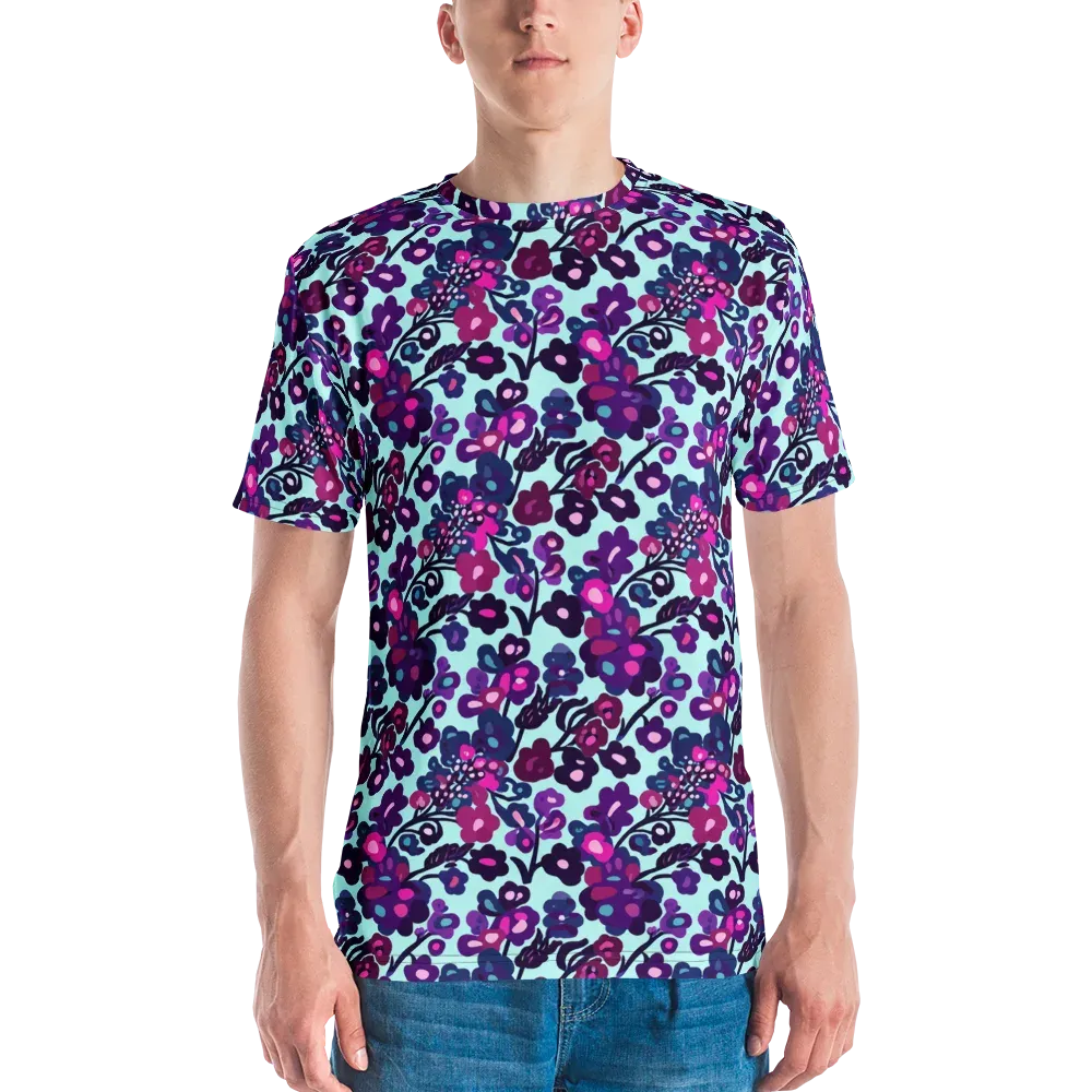 Electric Wildflowers on Men's Crew Neck T-Shirt — Front