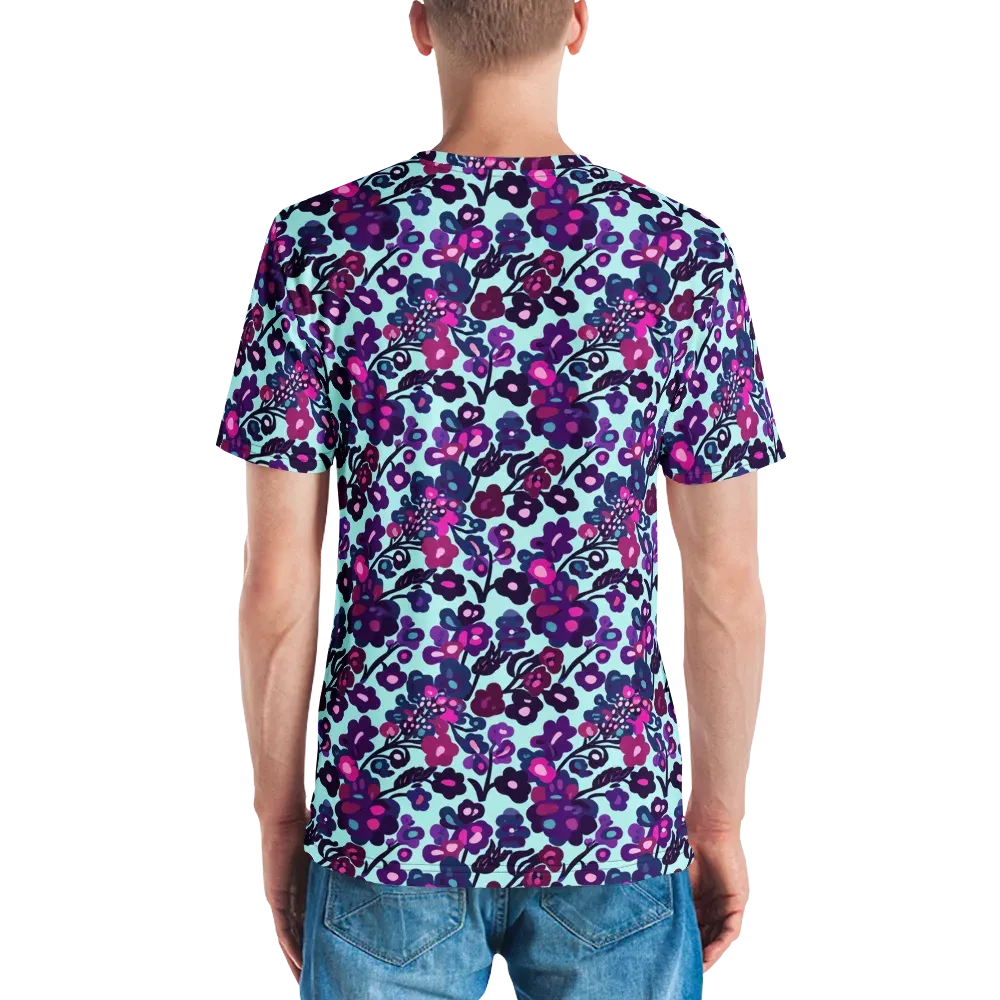 Electric Wildflowers on Men's Crew Neck T-Shirt — Back