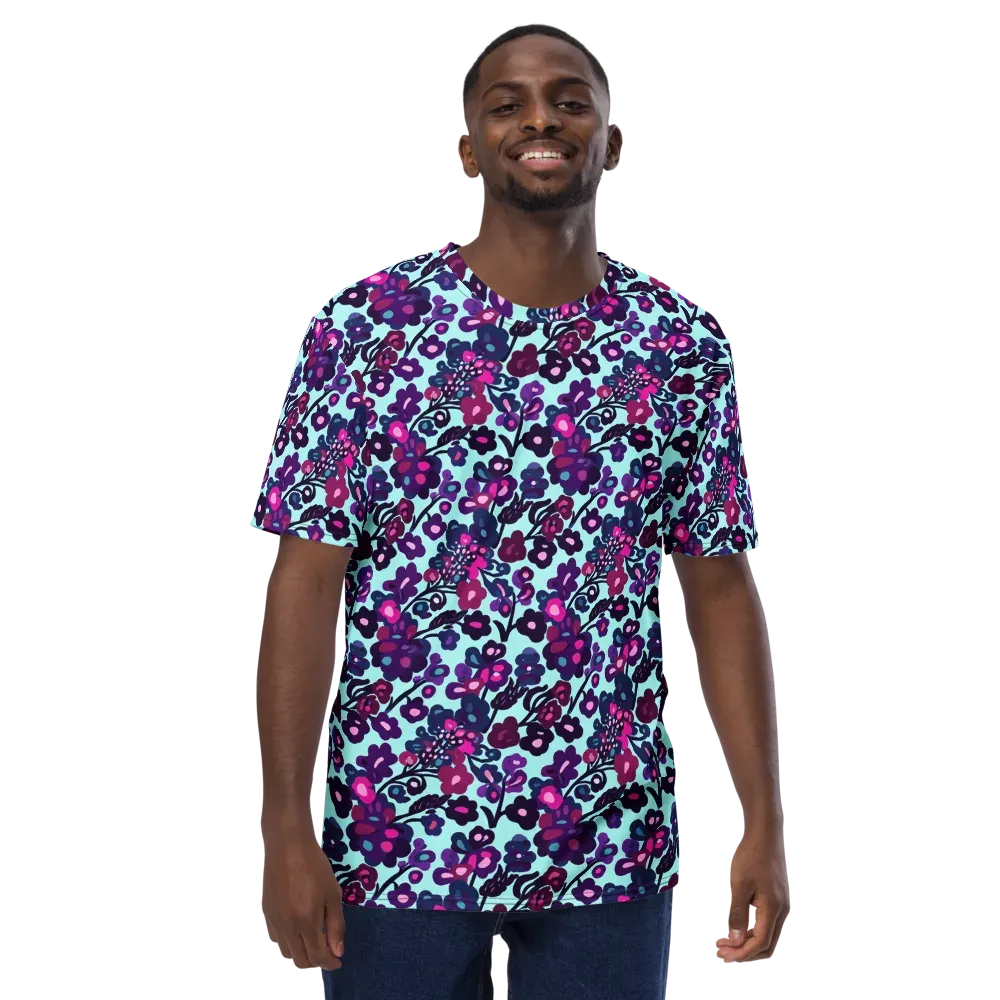 Electric Wildflowers on Men's Crew Neck T-Shirt — Front