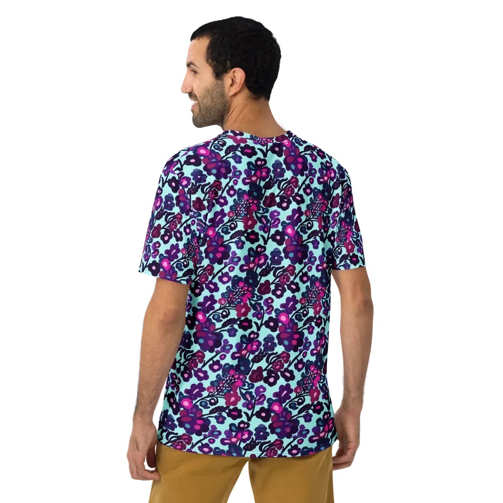 Electric Wildflowers on Men's Crew Neck T-Shirt — Back