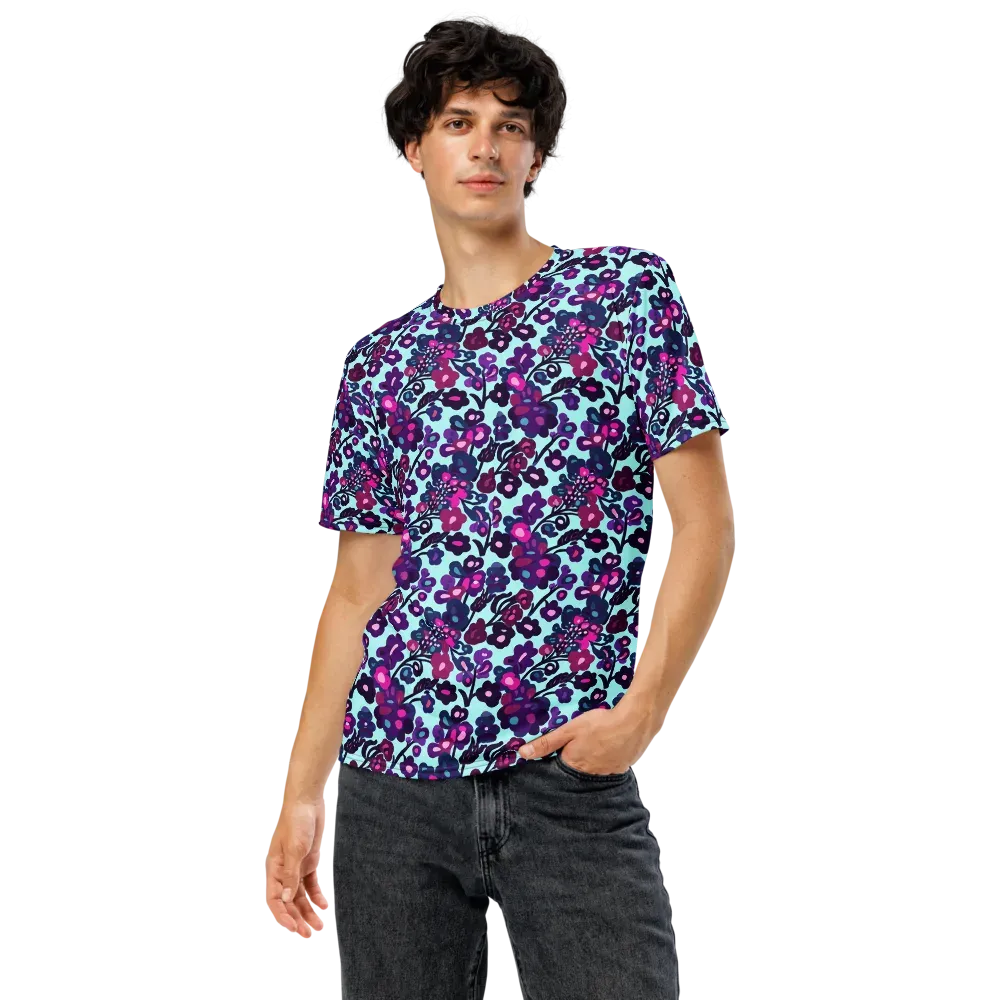 Electric Wildflowers on Men's Crew Neck T-Shirt — Front