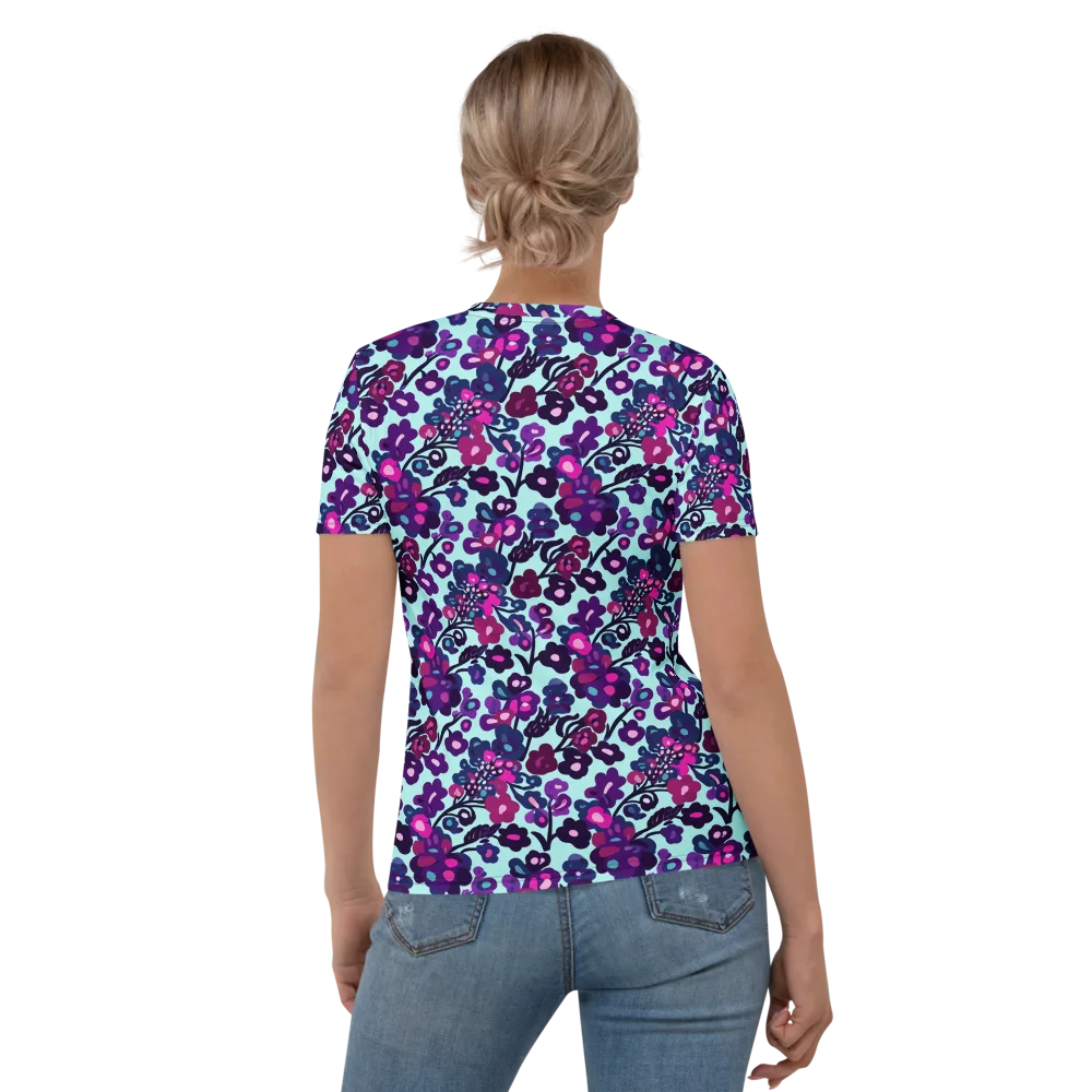 Electric Wildflowers on Women's Crew Neck T-Shirt — Back