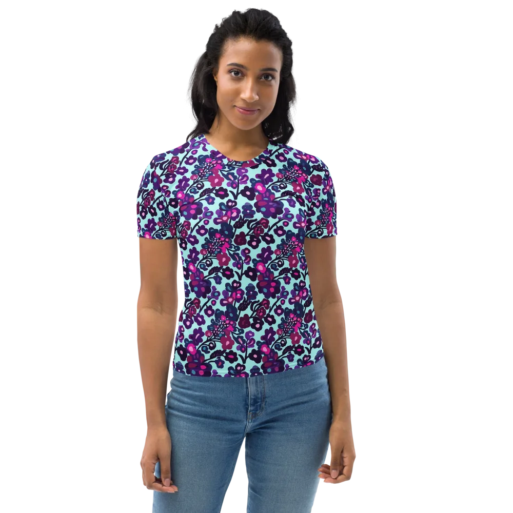 Electric Wildflowers on Women's Crew Neck T-Shirt — Front