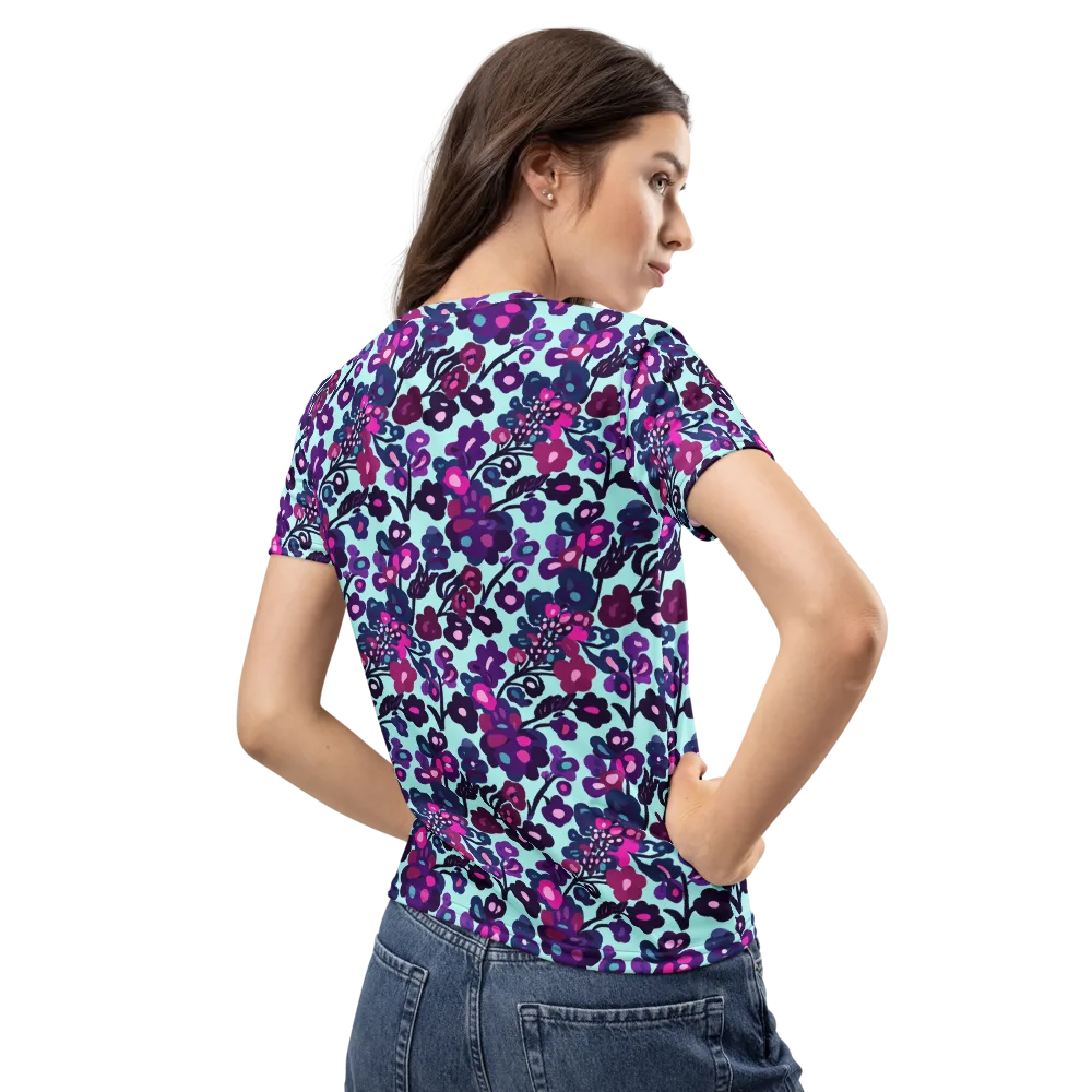 Electric Wildflowers on Women's Crew Neck T-Shirt — Back