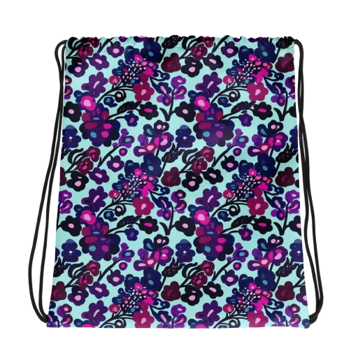 Electric Wildflowers on a Drawstring Bag