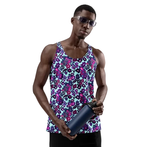 Electric Wildflowers on a Men's Tank Top