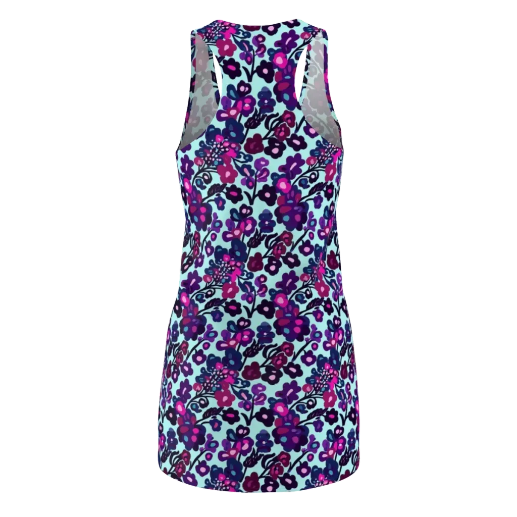 Electric Wildflowers on Racerback Dress — Back