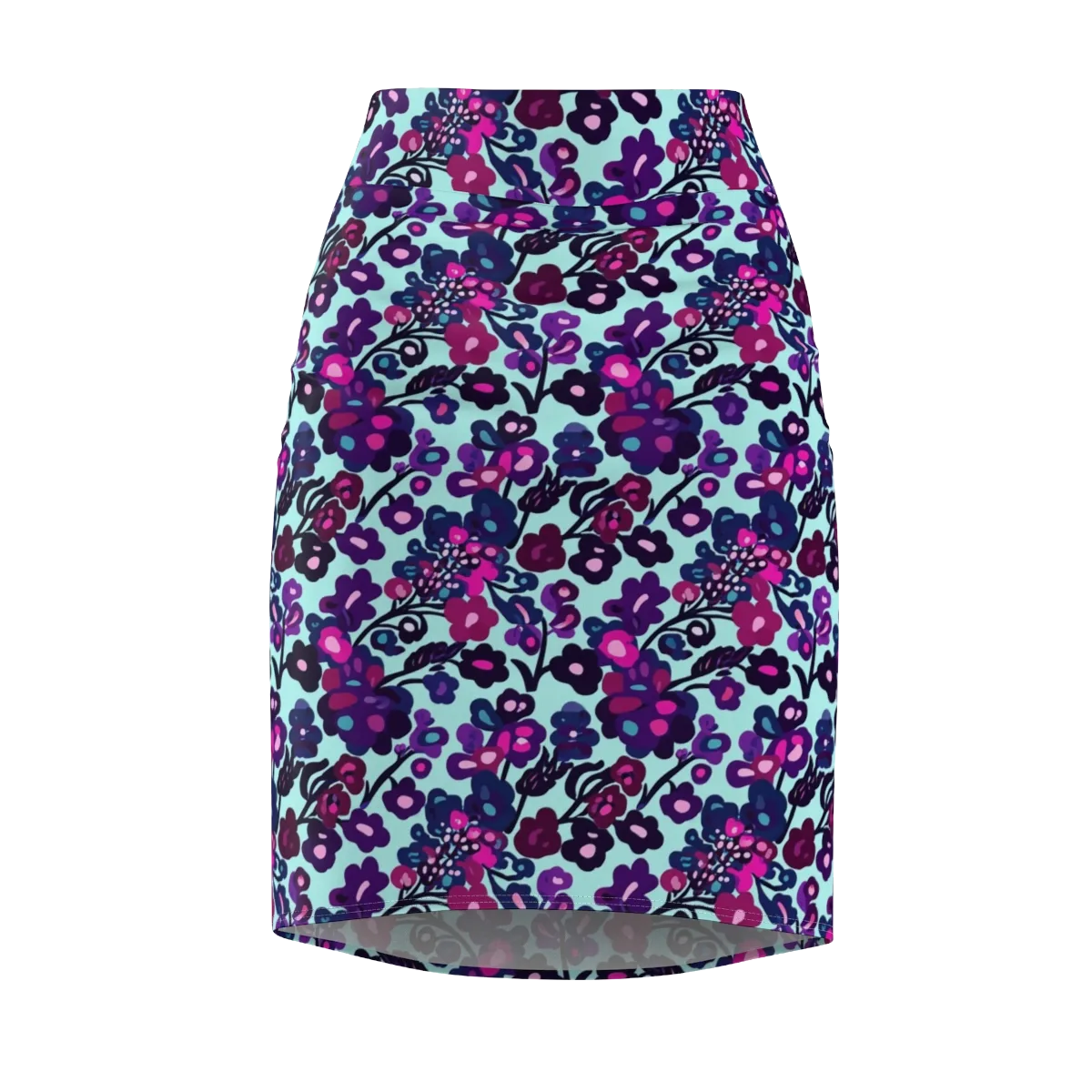 Electric Wildflowers on Pencil Skirt — Front