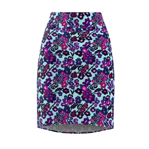 Electric Wildflowers on a Pencil Skirt