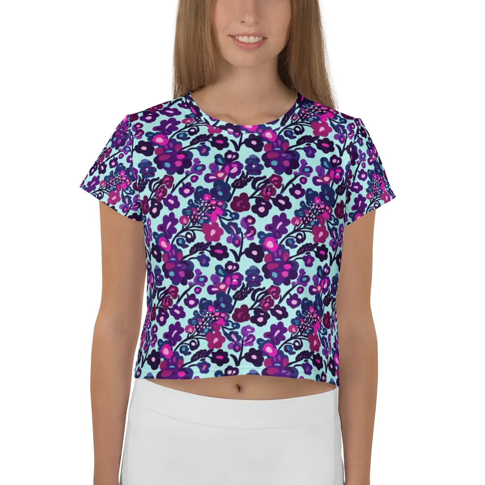 Electric Wildflowers on Crop Tee — Front