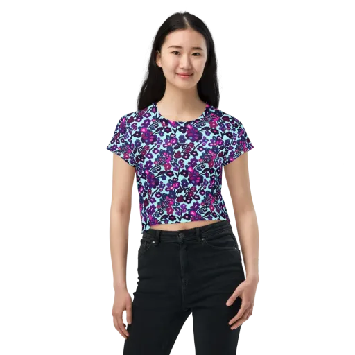 Electric Wildflowers on a Crop Tee