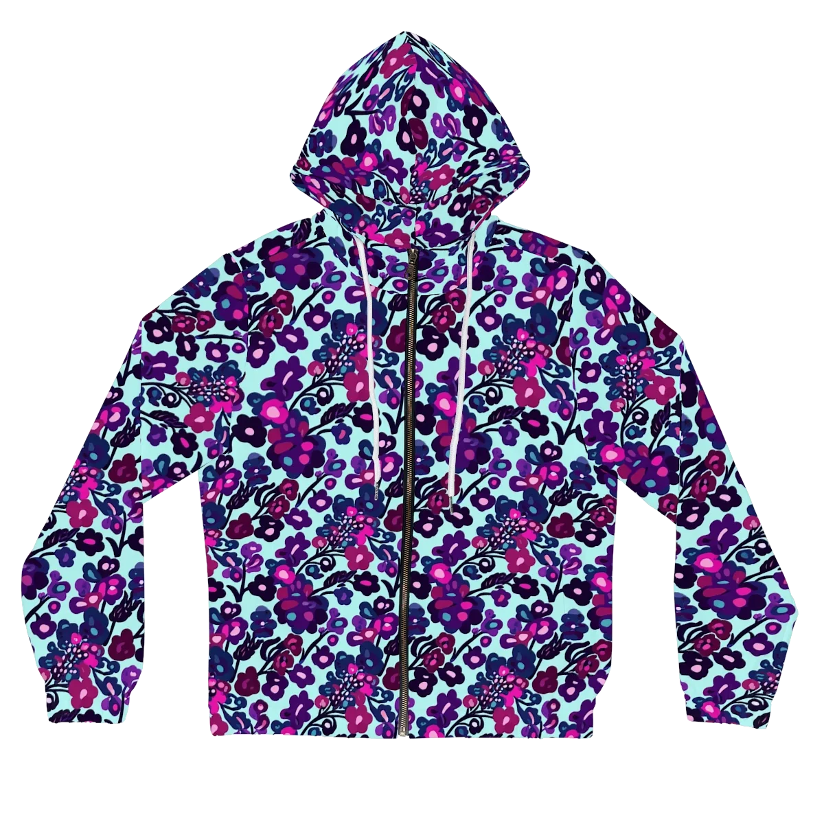 Electric Wildflowers on Women's Full-Zip Hoodie — Front