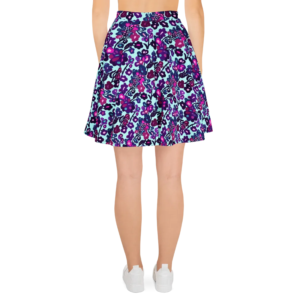 Electric Wildflowers on Skater Skirt — Back