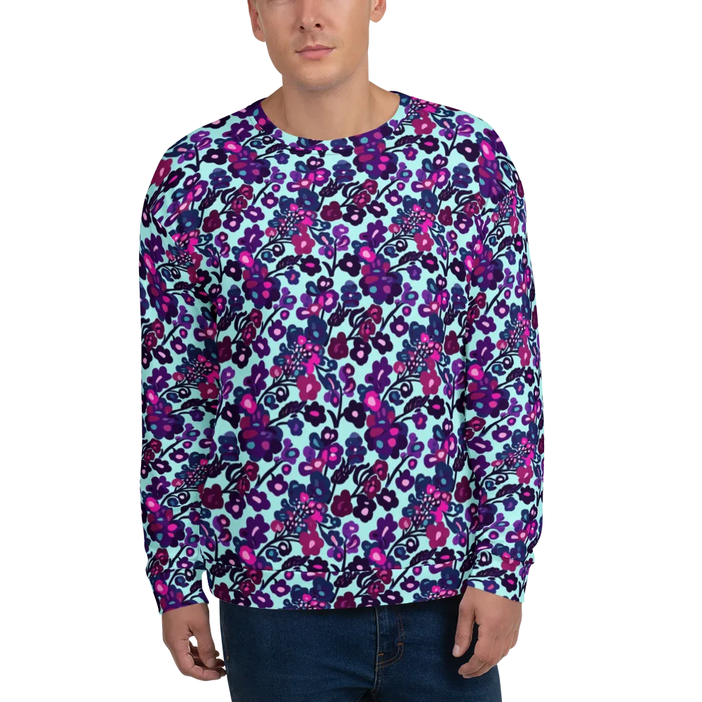 Electric Wildflowers on Sweatshirt — Front