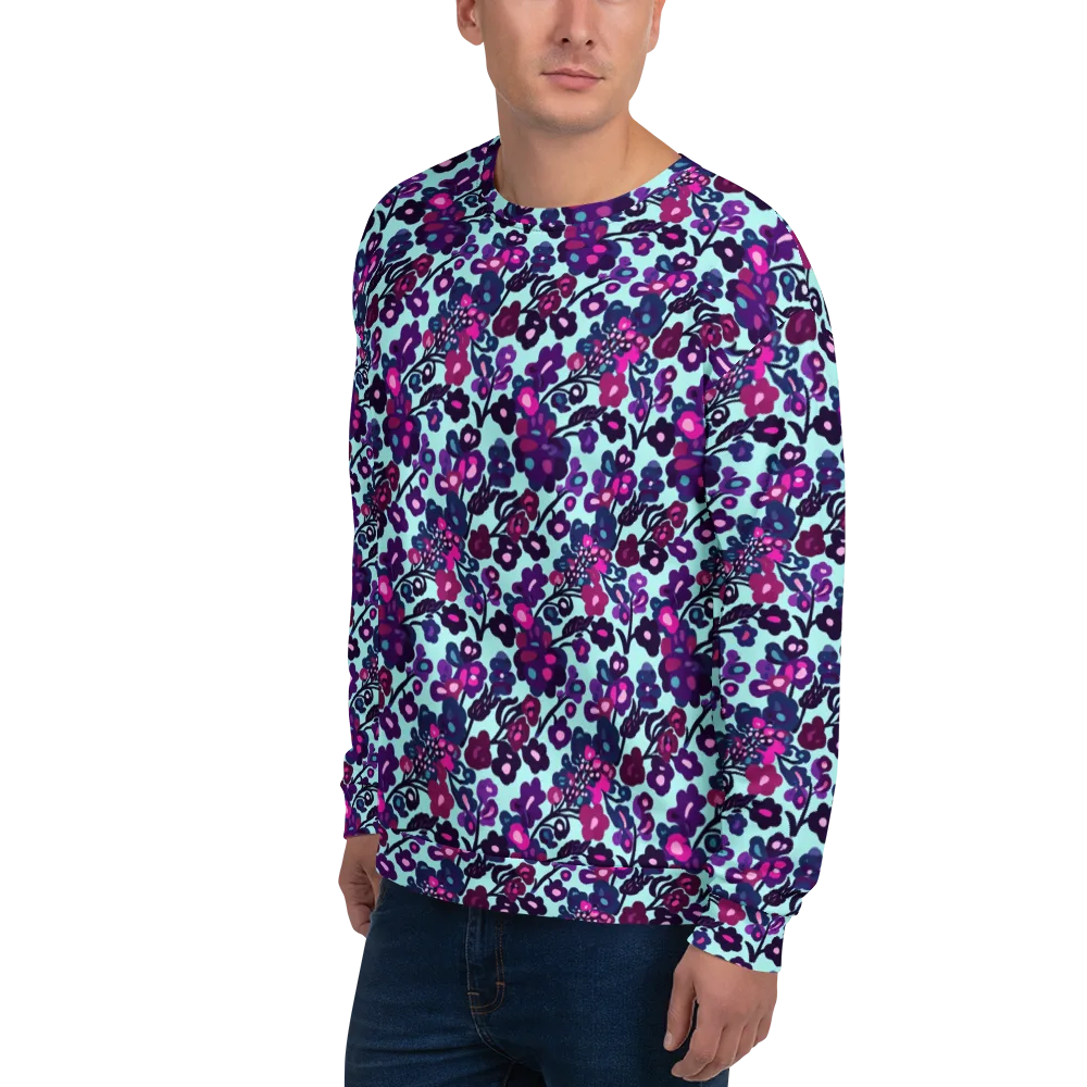 Electric Wildflowers on Sweatshirt — Left Front