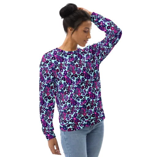 Electric Wildflowers on a Sweatshirt