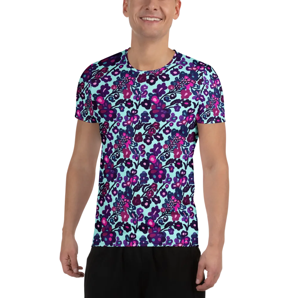 Electric Wildflowers on Men's Athletic T-Shirt — Front