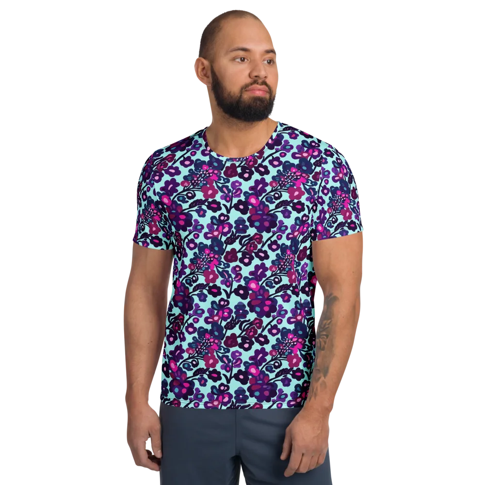 Electric Wildflowers on Men's Athletic T-Shirt — Front