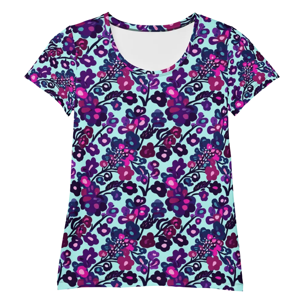 Electric Wildflowers on Women's Athletic T-Shirt — Front