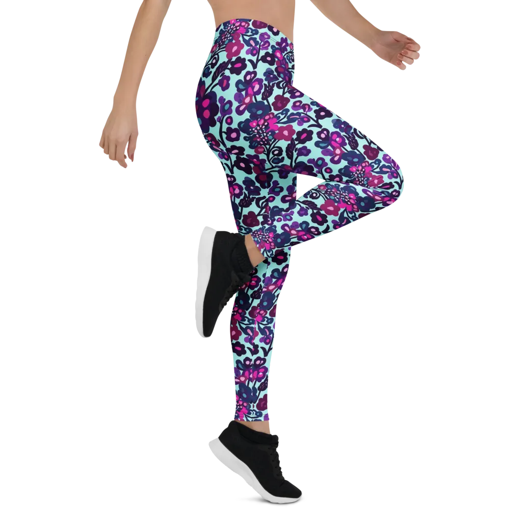 Electric Wildflowers on Leggings — Right