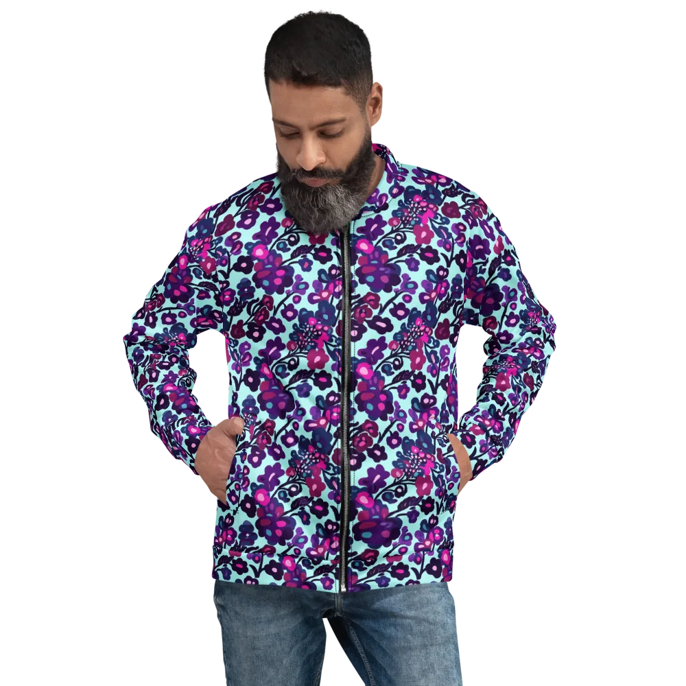 Electric Wildflowers on Bomber Jacket — Front