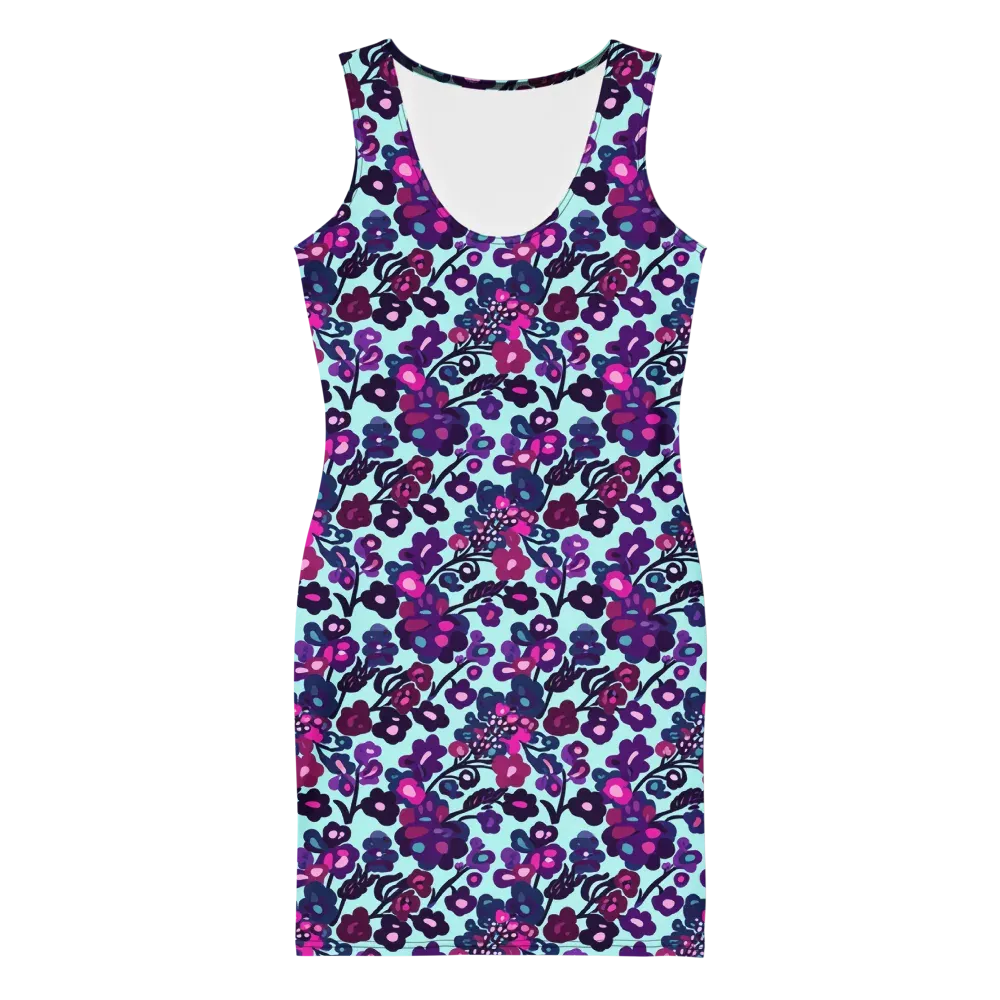 Electric Wildflowers on Bodycon Dress — Front