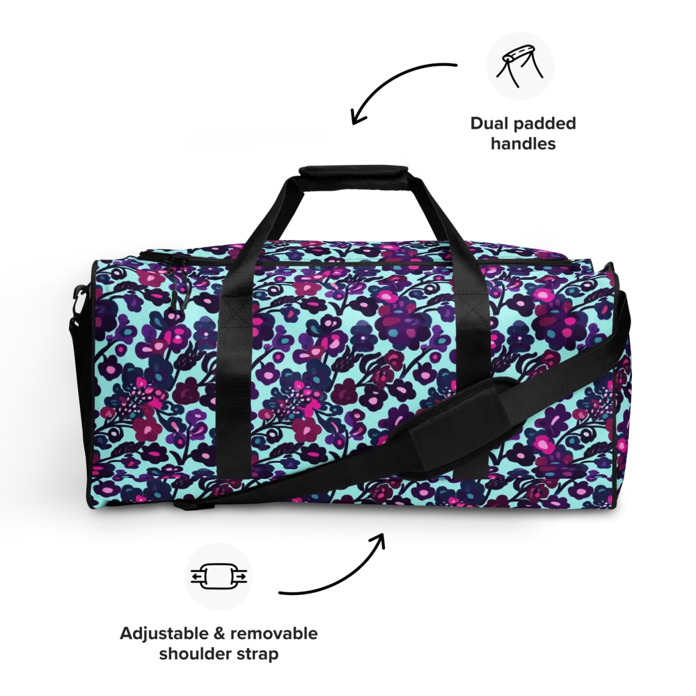 Electric Wildflowers on Duffle Bag — Front