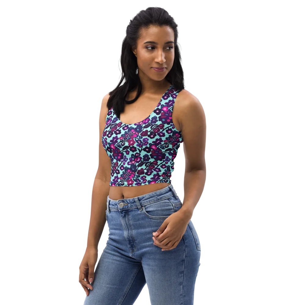 Electric Wildflowers on Crop Top — Left Front