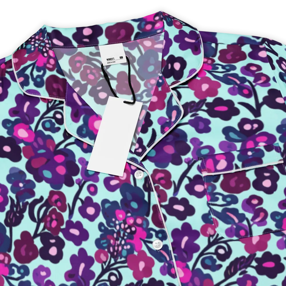 Electric Wildflowers on Women's Short Sleeve Pajama Top — Product details