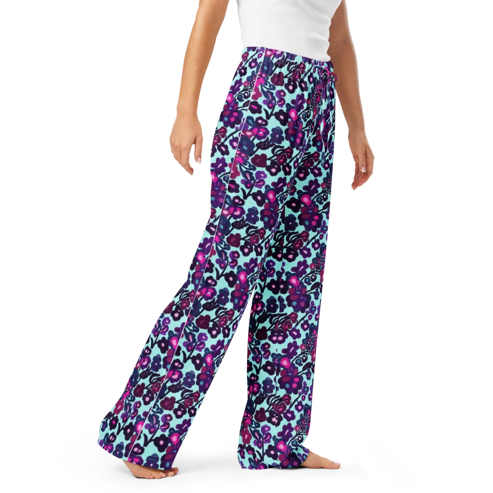 Electric Wildflowers on Women's Pajama Pants — Right Front