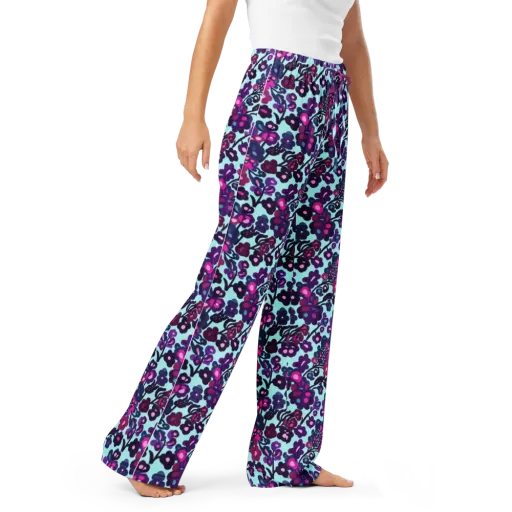 Electric Wildflowers on a Women's Pajama Pants