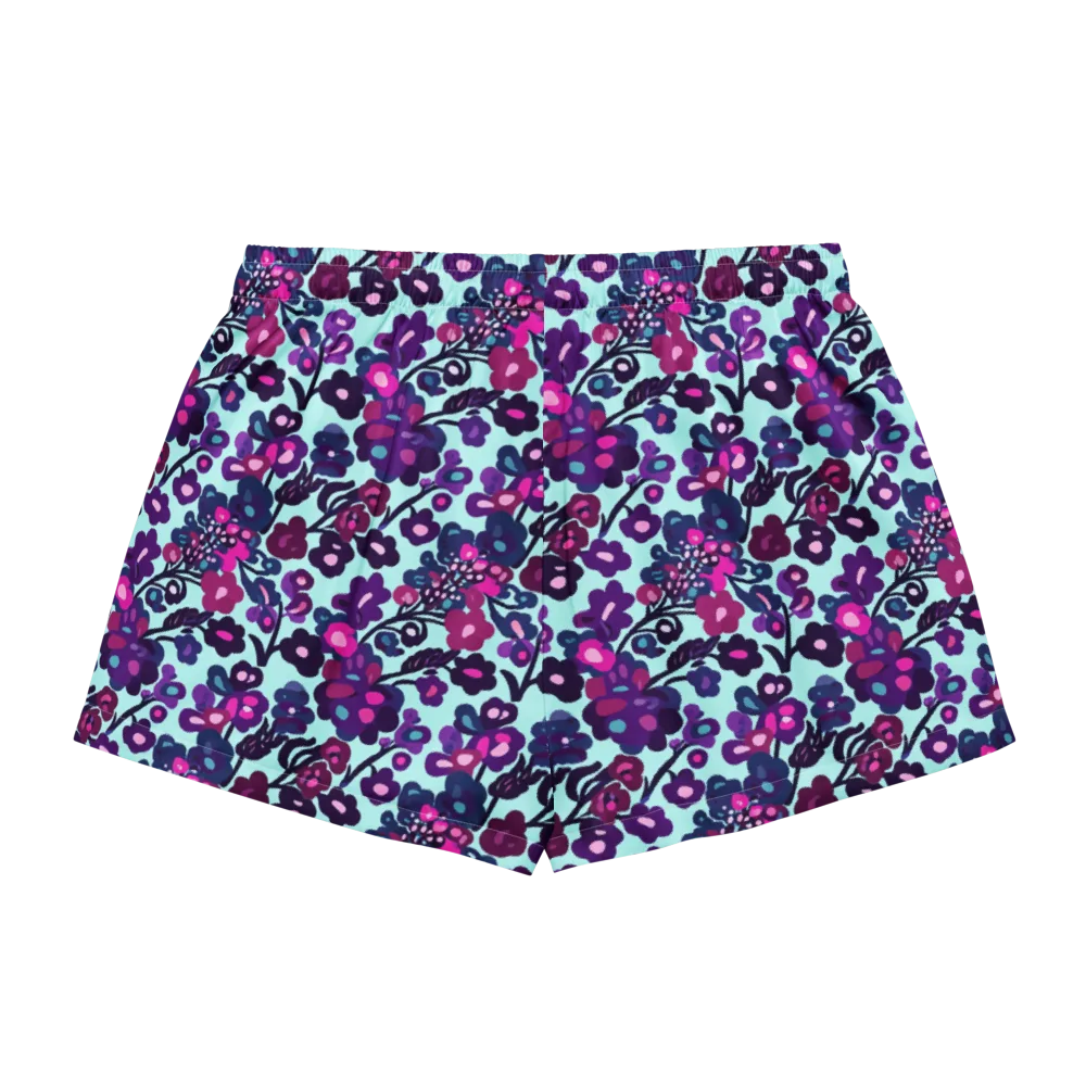 Electric Wildflowers on Women's Pajama Shorts — Back