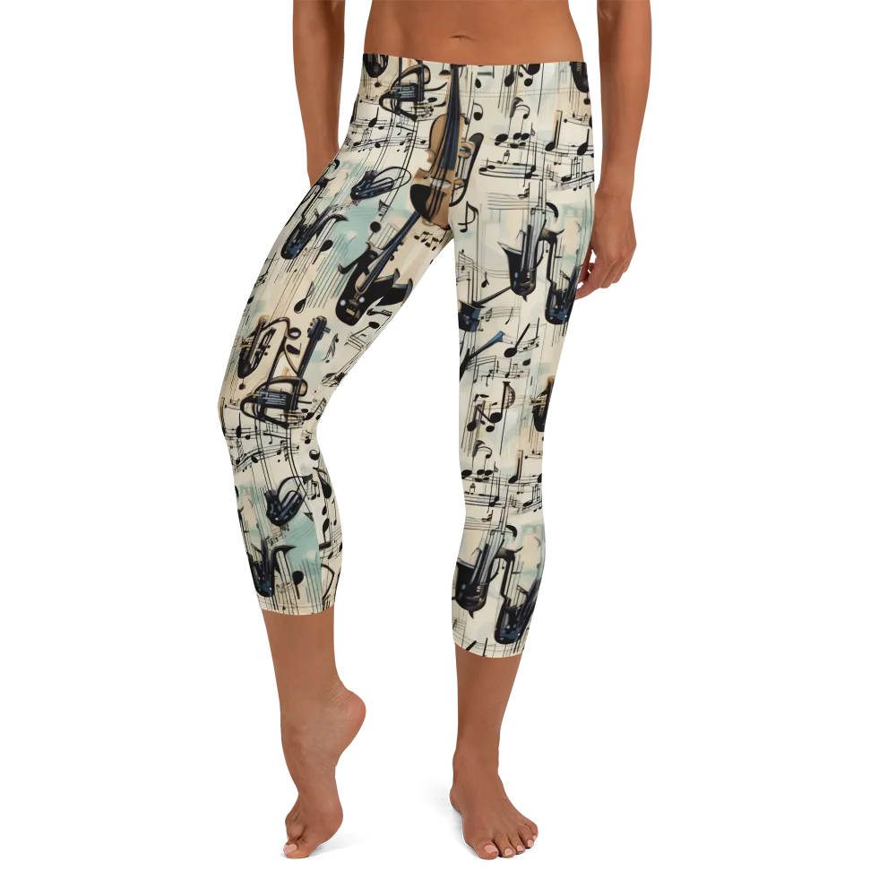 Midnight Symphony on Capri Leggings — Front
